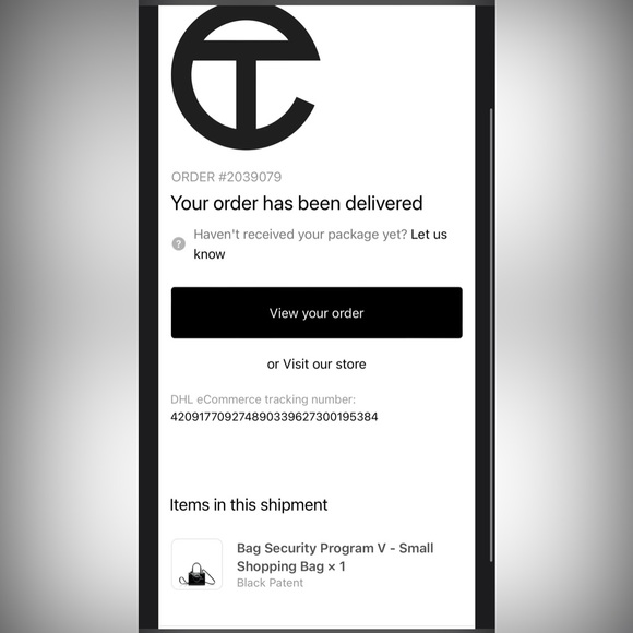 Telfar Black Patent Small Shopping Bag - Picture 6 of 6